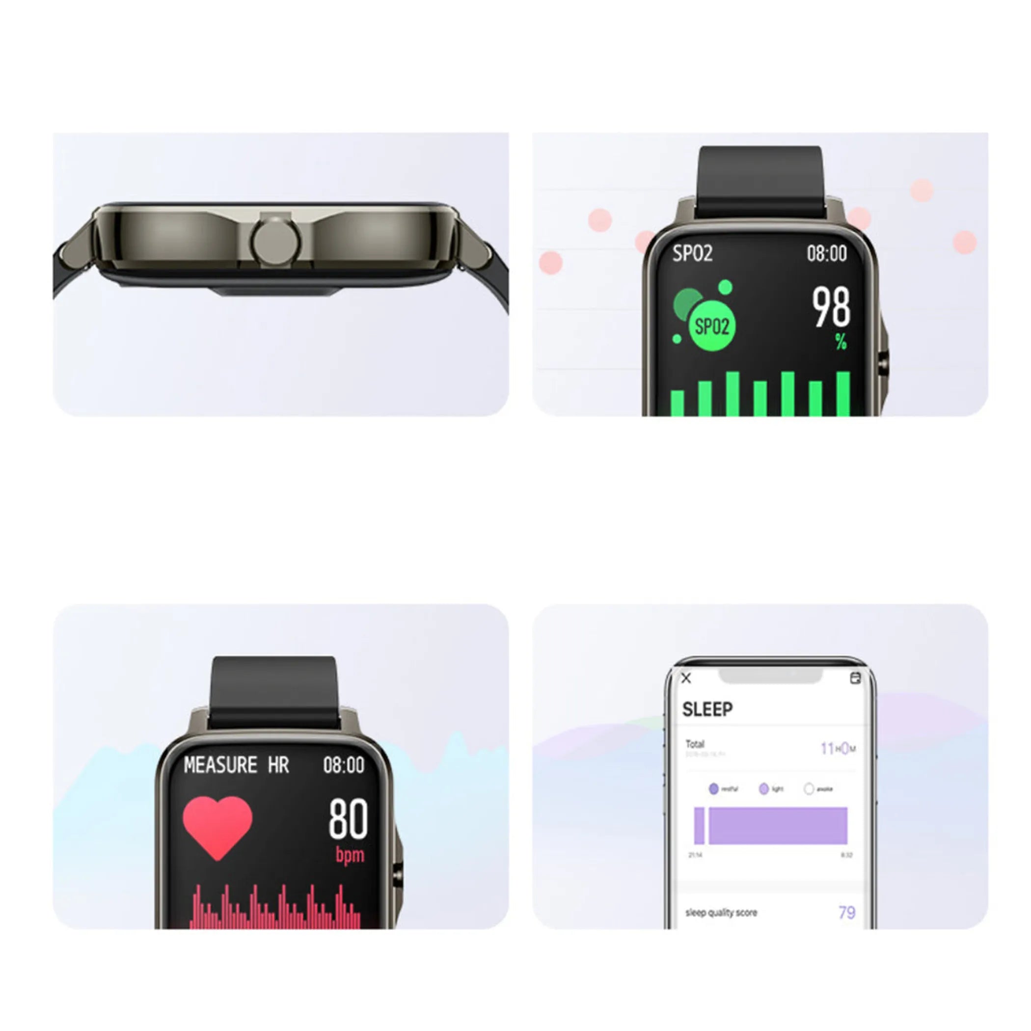 Smart Watch Fitness Tracker with Heart Rate Monitor, Sleep Tracking, Step Counter, Call & Message Alerts, 1.69” Touch Screen Waterproof Activity Watch for Men & Women