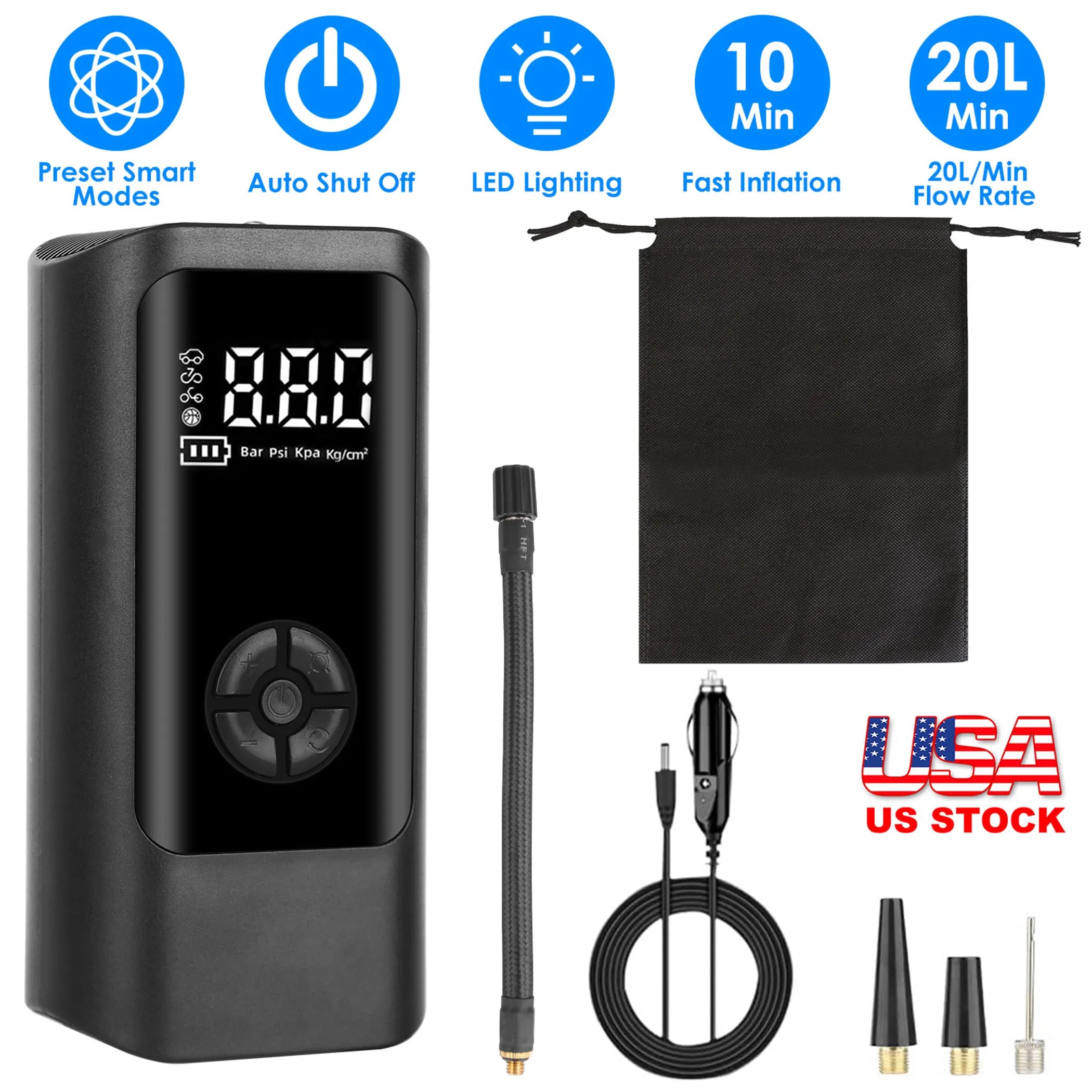Portable Car Tire Inflator Pump