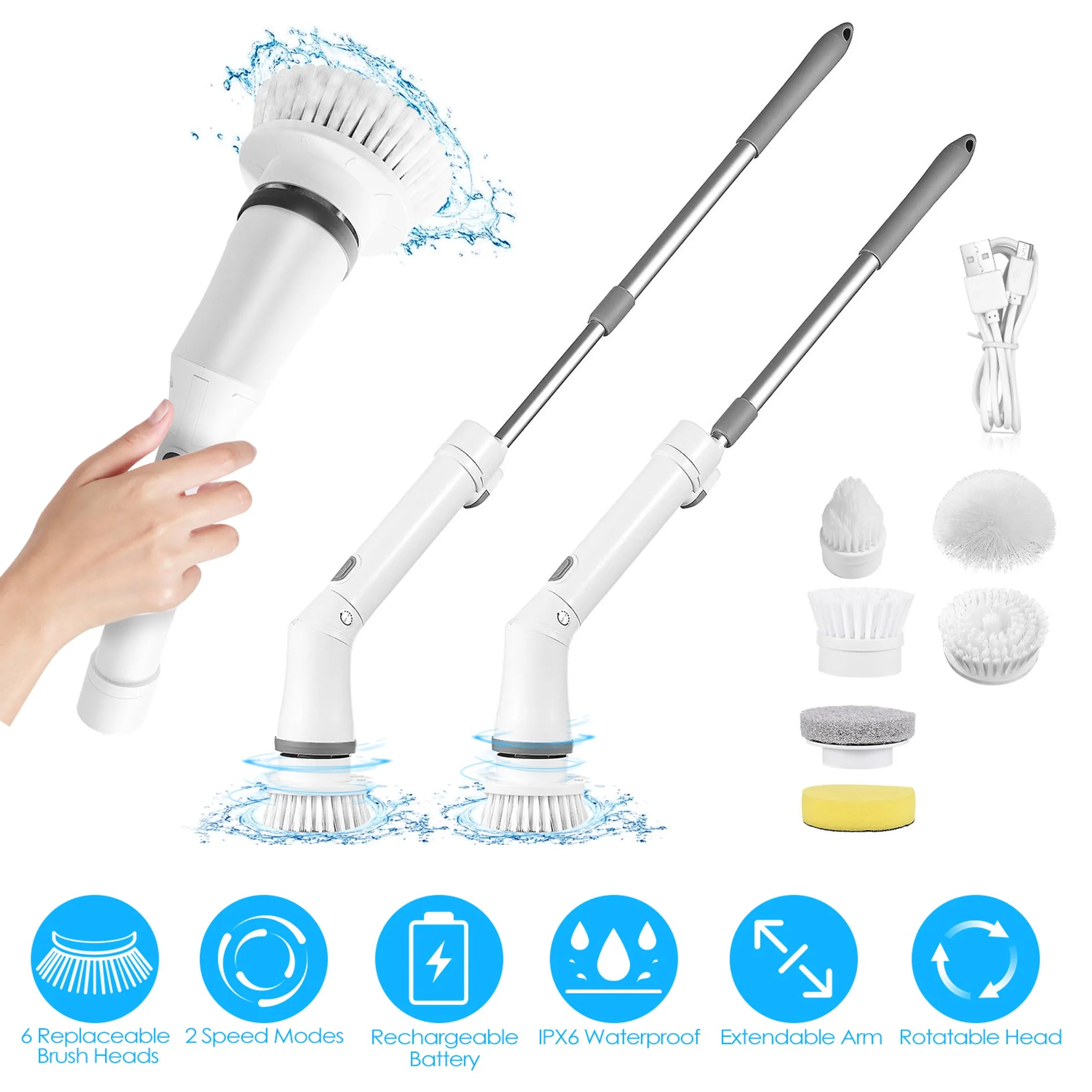 Cordless Electric Spin Scrubber
