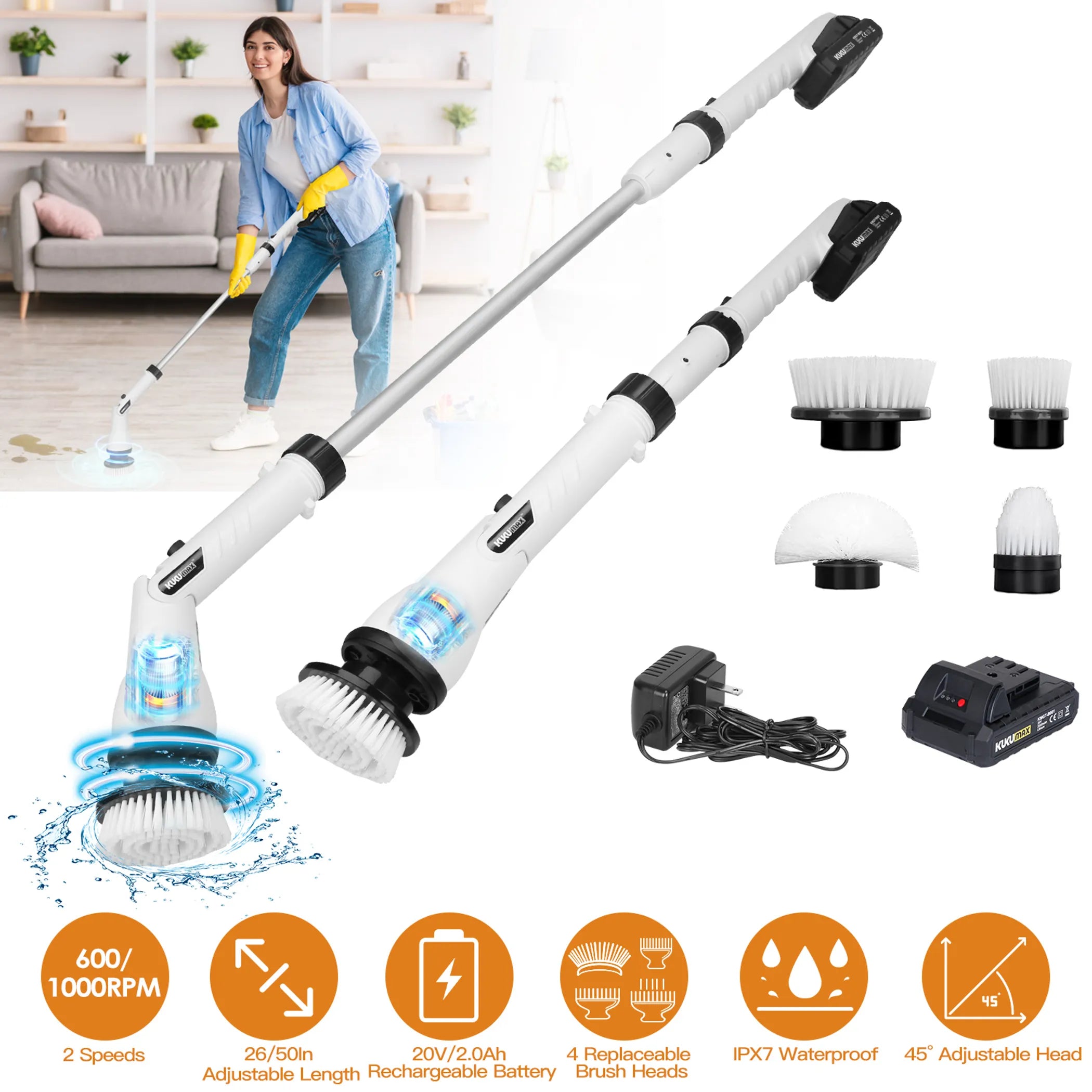 Electric Spin Scrubber Cordless Handheld