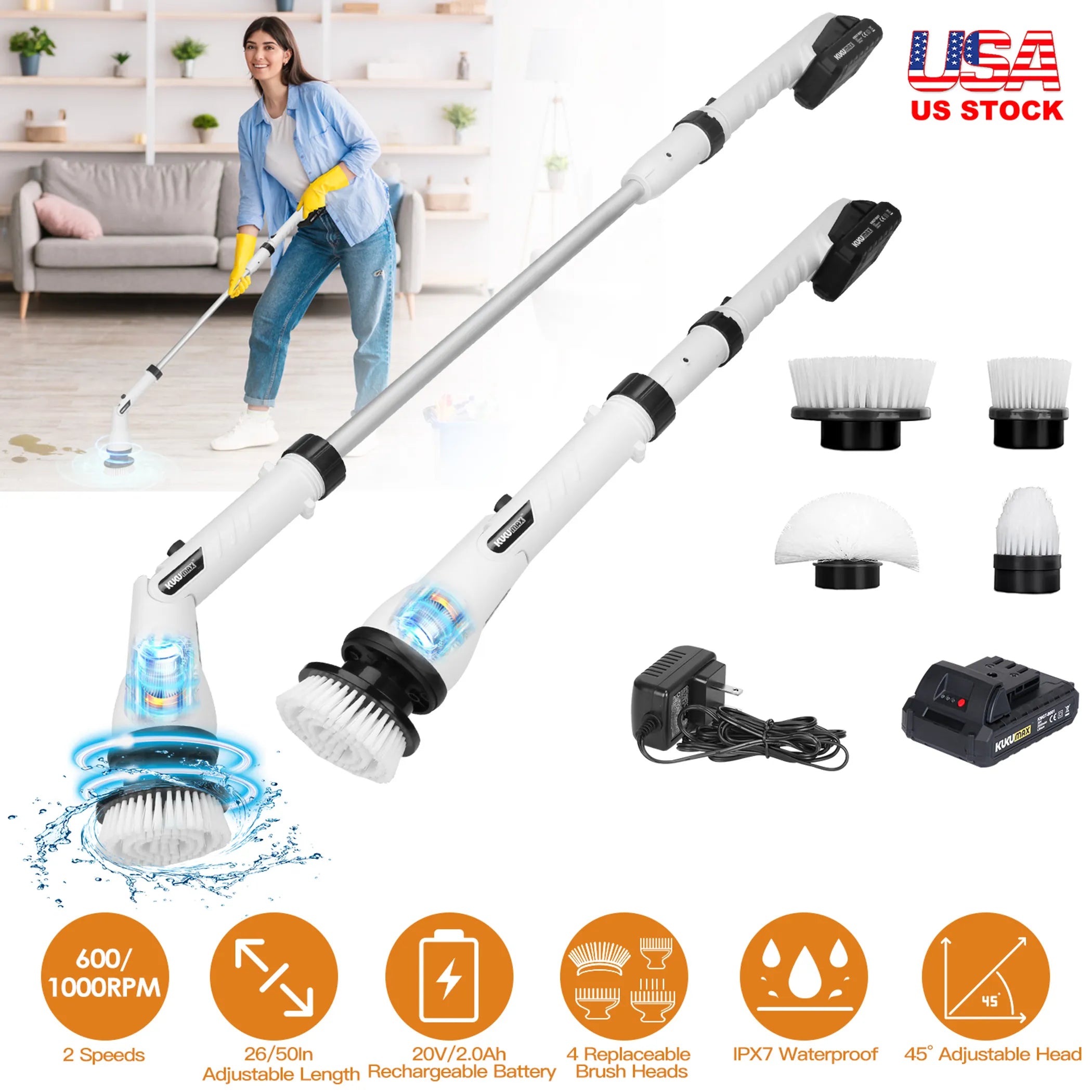 Electric Spin Scrubber Cordless Handheld