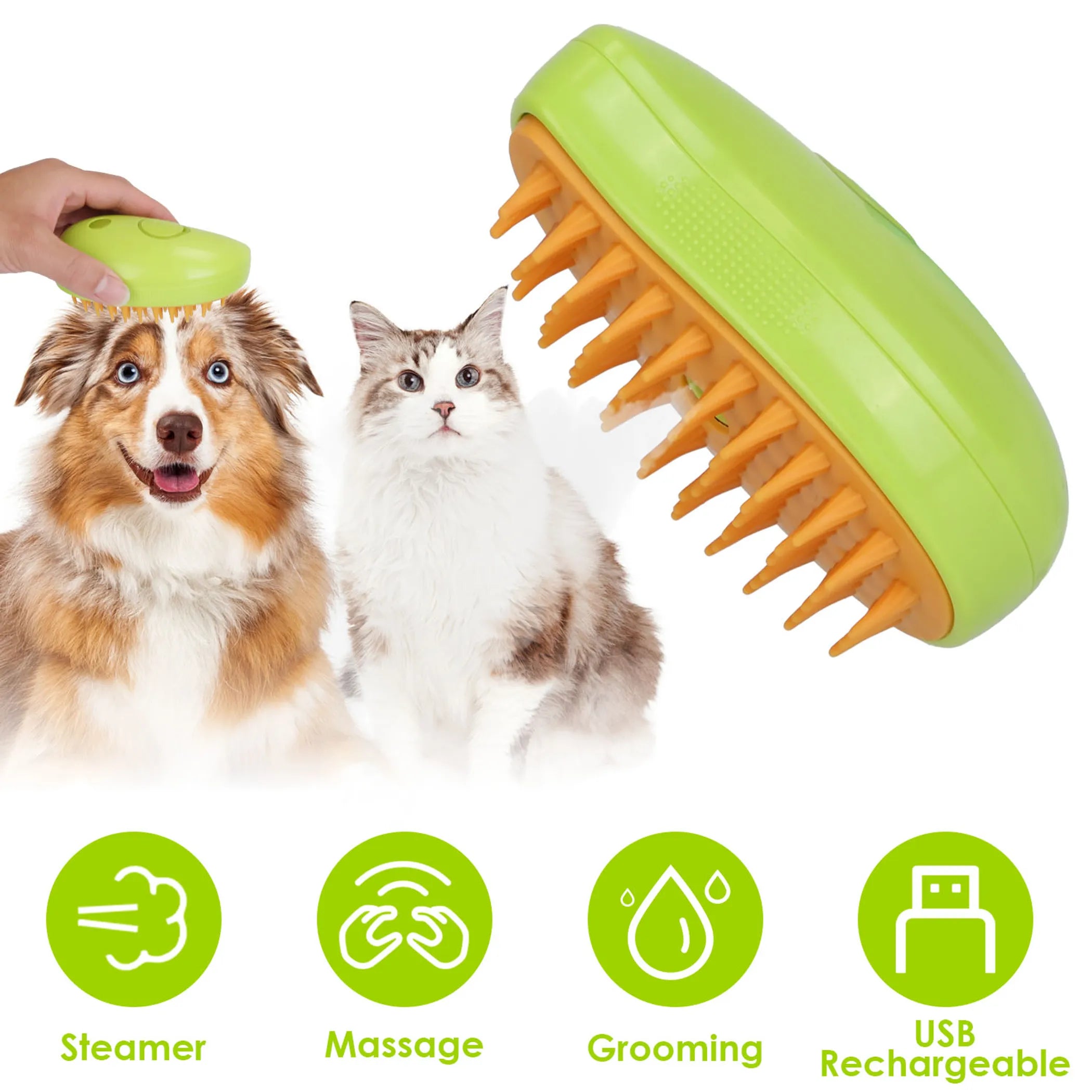 3-in-1 Cat Steam Grooming Brush