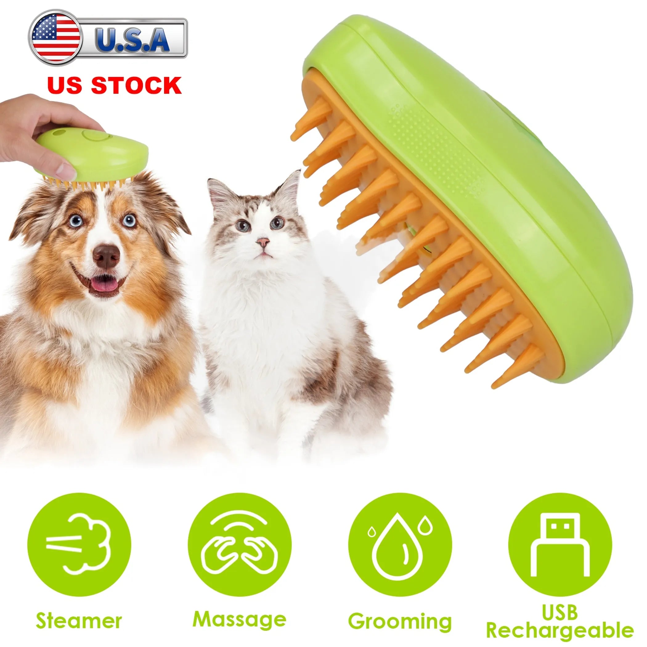 3-in-1 Cat Steam Grooming Brush