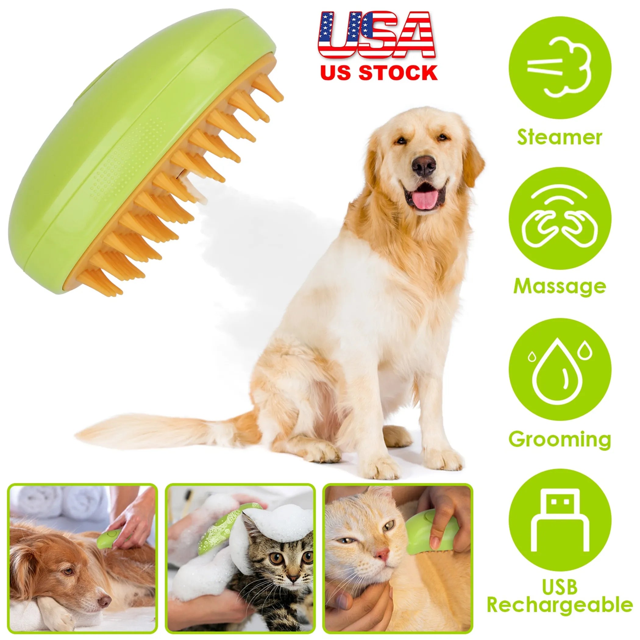 3-in-1 Cat Steam Grooming Brush
